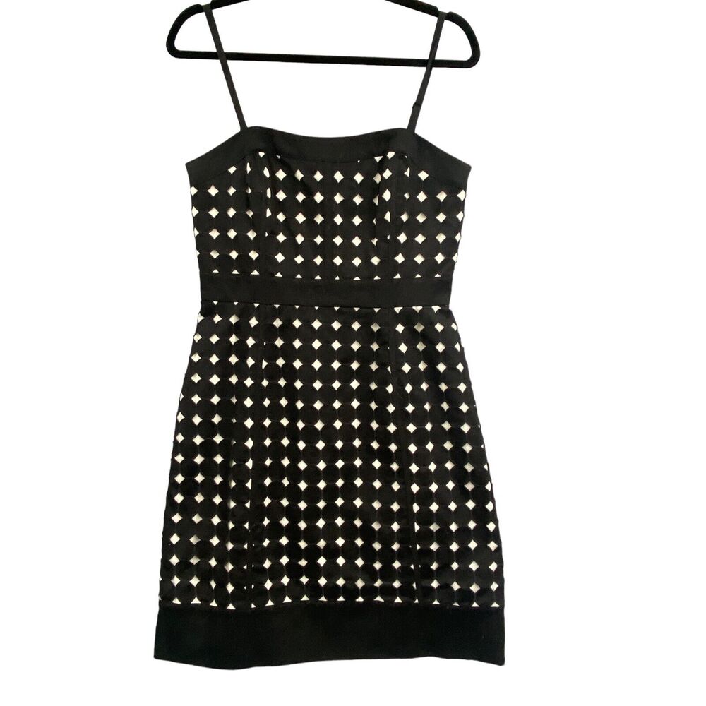 Black Cutout Eyelet LBD Mini Dress Size 8 Coquette Cocktail Party Date Night Y2K